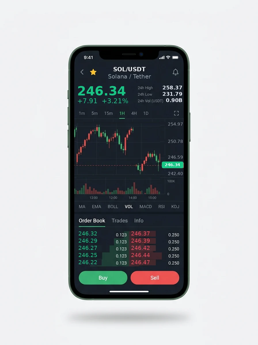 Stejný pohled na portfolio na obrazovce telefonu
